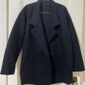 All Saints black pea coat